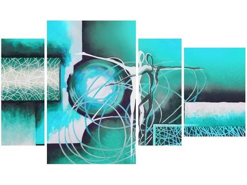 135CM 80 OBRAZ 4 ELEM TAŃCZĄCE POSTACIE NIEBIESKIM ŚCIENNY na Arena.pl