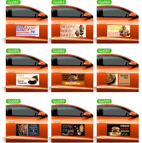 Magnes na samochód reklama magnetyczna 60x30 LODY AMERYKAŃSKIE na Arena.pl