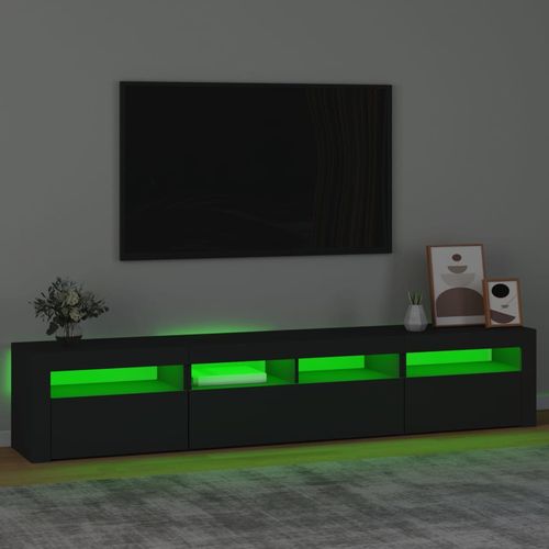 Szafka pod TV z oświetleniem LED, czarna, 210x35x40 cm na Arena.pl