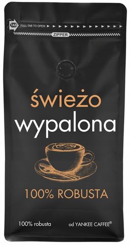 Kawa ziarnista 1kg ŚWIEŻO PALONA 100% ROBUSTA Z Palarni Do ekspresu na Arena.pl