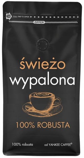 Kawa ziarnista 1kg ŚWIEŻO PALONA 100% ROBUSTA Z Palarni Do ekspresu zdjęcie 1