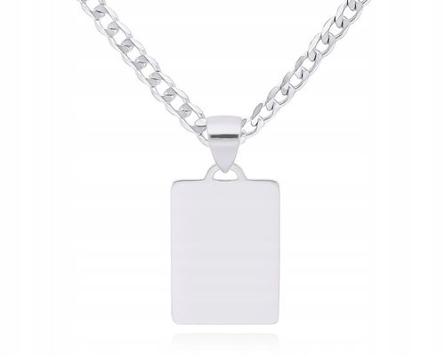 Zawieszka Srebrna Męska Blaszka Gładka z Grawerem Nieśmiertelnik pr.925 na Arena.pl