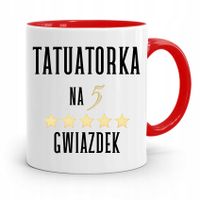 Dla Tatuażystki Tatuażysty Kubek Czerwony Prezent Z Nadrukiem Ze Zdjęciem
