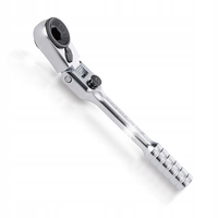 GRZECHOTKA Z UCHWYTEM DO BITÓW 1/4" Z 60 ZĘBAMI 110mm Z PRZEGUBEM TOPTUL