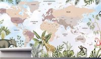 Fototapeta MAPA ŚWIATA ROŚLINY ZWIERZĘ 300x210