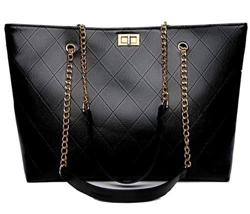 Czarna Damska Skórzana Pojemna Torba A4 Torebka na Arena.pl