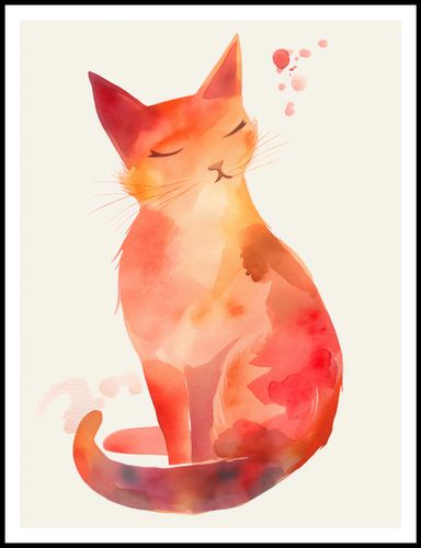 Plakat 75x100cm Akwarelowy Kot na Arena.pl