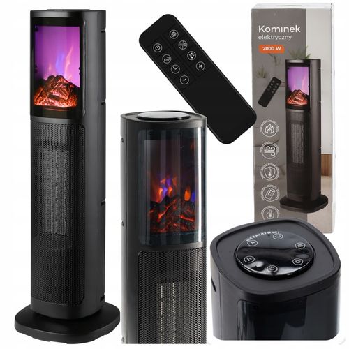 KOMINEK ELEKTRYCZNY KOLUMNOWY TERMOWENTYLATOR 2000W EFEKT PŁOMIENIA na Arena.pl