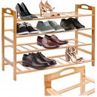 Regał Stojak Półka Szafka Na Buty Bambusowa Organizer Drewniany 4