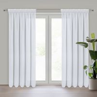 Firana na taśmie gładka ARLETA 135X270 biała