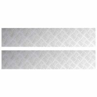 Płytki w Szachownicę 2 pcs Srebrny 100 x 20 cm Aluminium