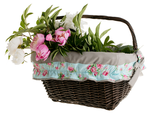 Wiklinowy Kosz Rowerowy z Obszyciem 46x34 H23/28 cm na Arena.pl