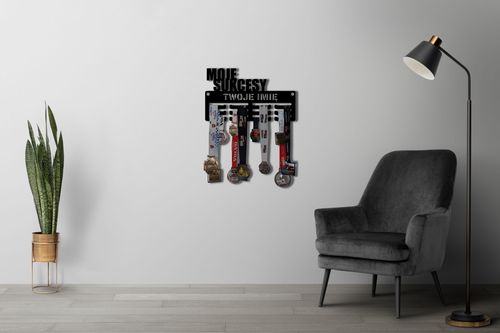 Wieszak na medale MOJE SUKCESY twoje imię dowolny tekst 39.1 na Arena.pl