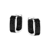 srebrne kolczyki z czarnymi cyrkoniami - kdk6316b