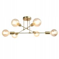 Złota Lampa Sufitowa Wisząca Na Sufit LED 6XE27 Zyrandol Kule