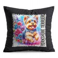 PODUSZKA CZARNA PREZENT - PIES PSY PIESEK RASA YORKSHIRE TERRIER