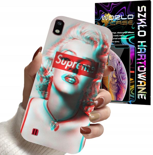 ETUI DO SAMSUNG A10 - Monroe MODNE KOBIECE WZORY + SZKŁO zdjęcie 1