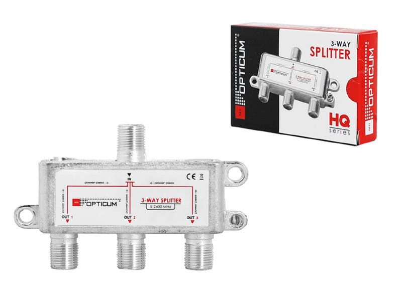 SPLITTER SAT OPTICUM 3WAY 5-2400MHZ, POWER PASS. zdjęcie 2