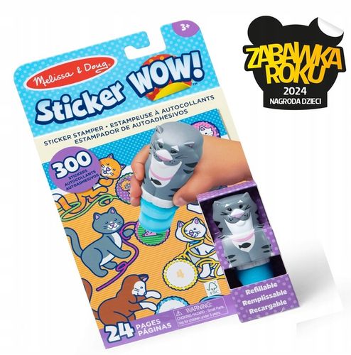 Zabawki dla dzieci 3+ Naklejki Stempelek Kot StickerWOW Książeczka na Arena.pl