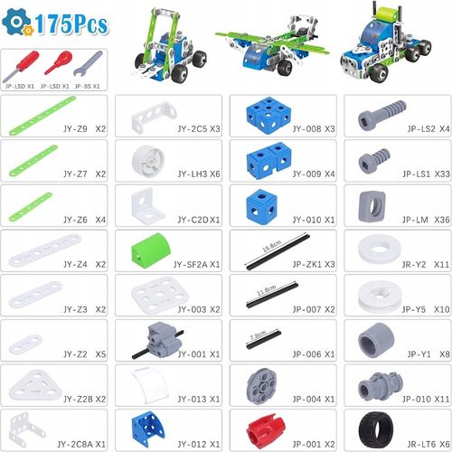 KLOCKI KONSTRUKCYJNE EDUKACYJNE CIĘŻARÓWKA SAMOLOT POJAZDY BUDOWLANE 18w1 na Arena.pl