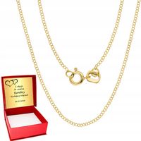 Złoty Łańcuszek 585 Złoto delikatna klasyczna Pancerka dla kobiety Grawer