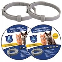 2xOBROŻA NA KLESZCZE PCHŁY DLA KOTA ANTYKLESZCZOWA 8 MIESIĘCY OCHRONY 32CM