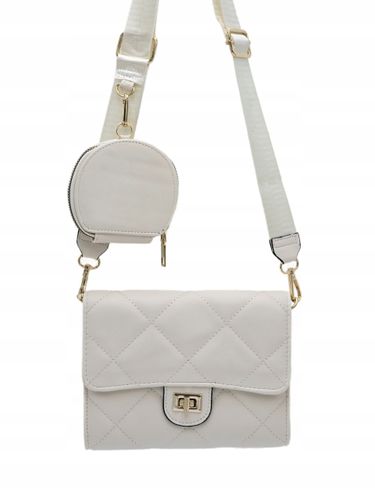 Victoria J. - torebka listonoszka portfelik pikowana beżowy VJ-952 na Arena.pl