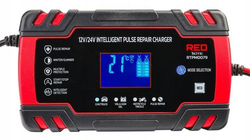 Prostownik AKUMULATOROWY Mikroprocesorowy Samochodowy 12V/24V 8A Ładowarka na Arena.pl