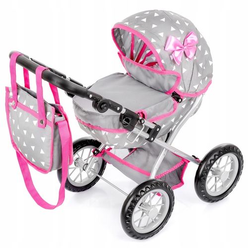KINDERPLAY WÓZEK DLA LALEK GŁĘBOKI GONDOLA SKŁADANY TORBA REGULOWANA RĄCZKA na Arena.pl