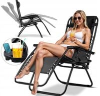 LEZAK BASENOWY FOTEL OGRODOWY SKLADANY KEMPINGOWY TURYSTYCZNY CZARNY LEKKI