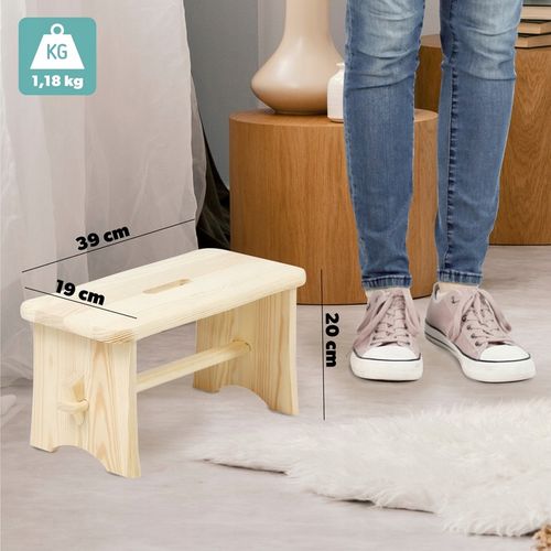 TABORET DREWNIANY KUCHENNY STOŁEK KRZESŁO 39cm SOLIDNY PODEST RYCZKA na Arena.pl