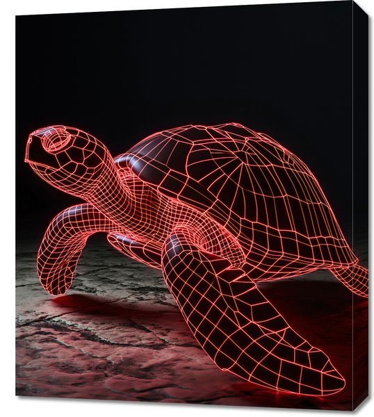 Obraz 60x70cm Neonowy Żółw zdjęcie 1