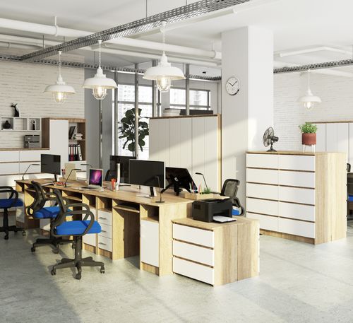 BIURKO ANA 124 cm SONOMA / BIAŁY na Arena.pl