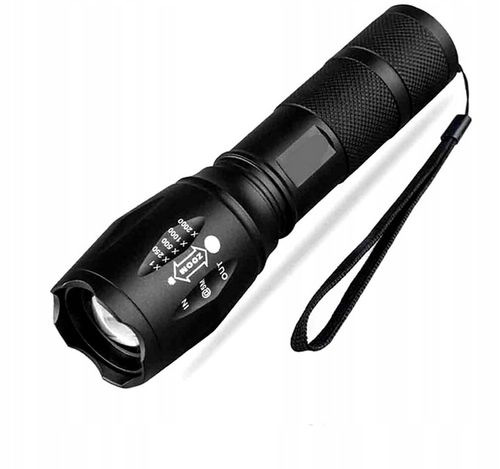 Mocna Latarka TAKTYCZNA LED Policyjna dioda ZOOM NA BIWAK SZPERACZ MEGA na Arena.pl