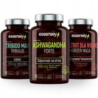 ZESTAW KONCENTRACJA TESTOSTERON ENERGIA Ashwagandha Tribulus Witaminy Maca