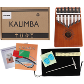 Kalimba zazna pianino 17 klawiszy MAHOŃ etui akcesoria W-17T-1 brązowa