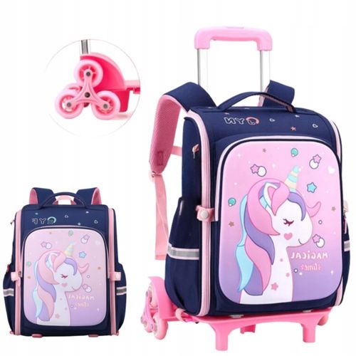 PLECAK SZKOLNY TORNISTER NA KÓŁKACH DO SZKOŁY POJEMNY JEDNOROŻEC WALIZKA na Arena.pl