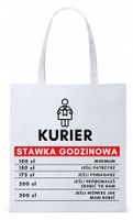 Dla Kuriera Dostawcy Torba Eco Biała Shopper Z Nadrukiem Ze Zdjęciem