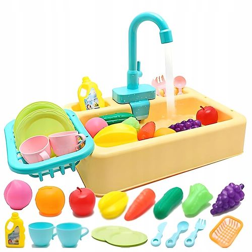 ZLEWOZMYWAK ZLEW DLA DZIECI DO MYCIA NACZYŃ ZABAWKA FUNKCJA PUSZCZANIA WODY na Arena.pl
