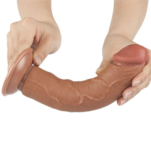 8'' Sliding Skin Dual Layer Dong Brown zdjęcie 5