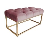 Ławka CHESTERFIELD LOFT podstawa złota pufa podnóżek MG58