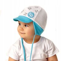 CZAPKA CHŁOPIĘCA Z DASZKIEM WIĄZANA LATO 36