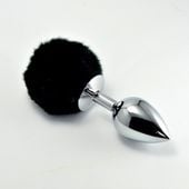 pompon metal plug small black