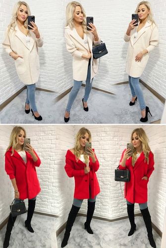 Sweter ALPAKI kurtka WEŁNA MODNE KOLORY oversize na Arena.pl