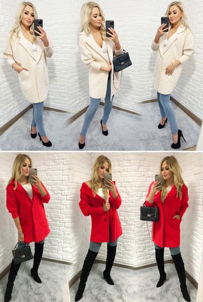 Sweter ALPAKI kurtka WEŁNA MODNE KOLORY oversize zdjęcie 3