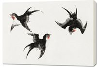 Obraz 100x70cm Birds, Hokusai Japoński Vintage do Salonu