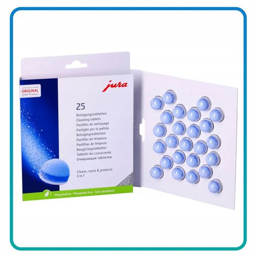 ORYGINALNE Tabletki CZYSZCZĄCE do ekspresu JURA 3w1 3-fazowe zestaw 25szt na Arena.pl