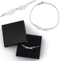 SREBRNA BRANSOLETKA 925 SKRZYDŁA  Anioła + PUDEŁKO GRATIS