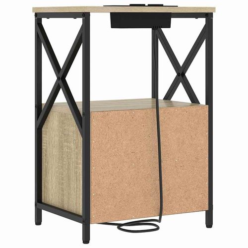 Nocna szafka z stacją ładującą z szufladą dąb sonoma na Arena.pl