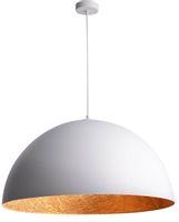 Wisząca lampa kuchenna Sfera nad wyspę biała miedziana
